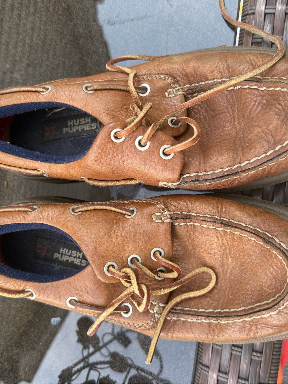 Hush Puppies Men’s Tan Leather Boat Shoes